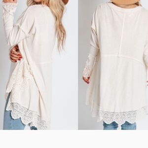 FREE PEOPLE Lace Lined Cartigan